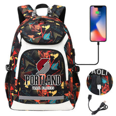 Portland Trail Blazers Backpack School Notebook Travel Bags With USB