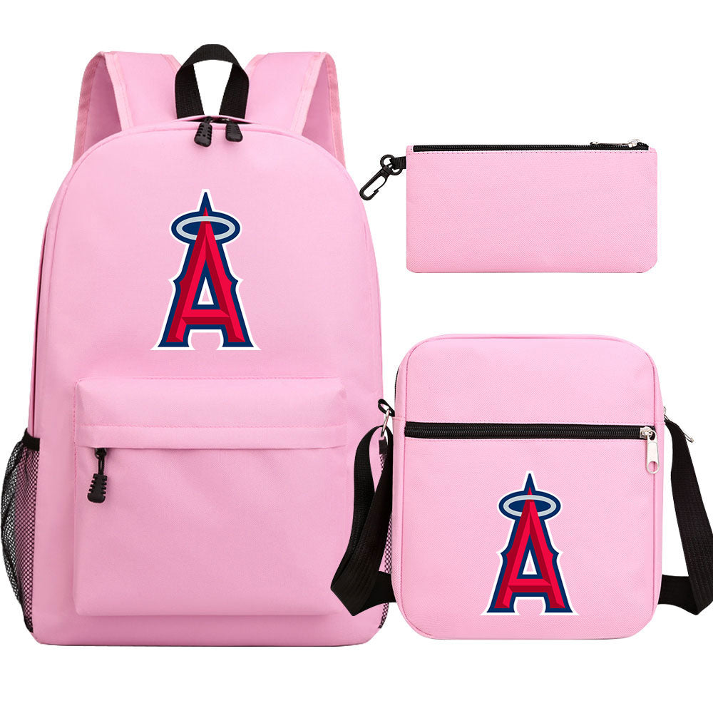 Los Angeles Angels Baseball School Backpack Shoulder Bag Pencil Bags 3pcs Set