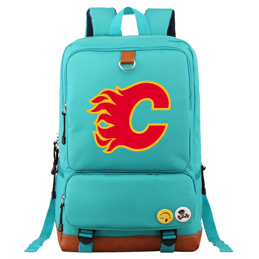 Calgary Flames Hockey Team Proof Backpack NoteBook Laptop School Bag