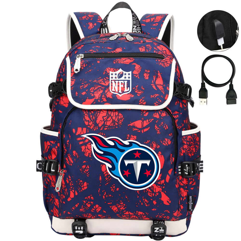 Tennessee Titans Football Rugby Backpack School Notebook Travel Bags