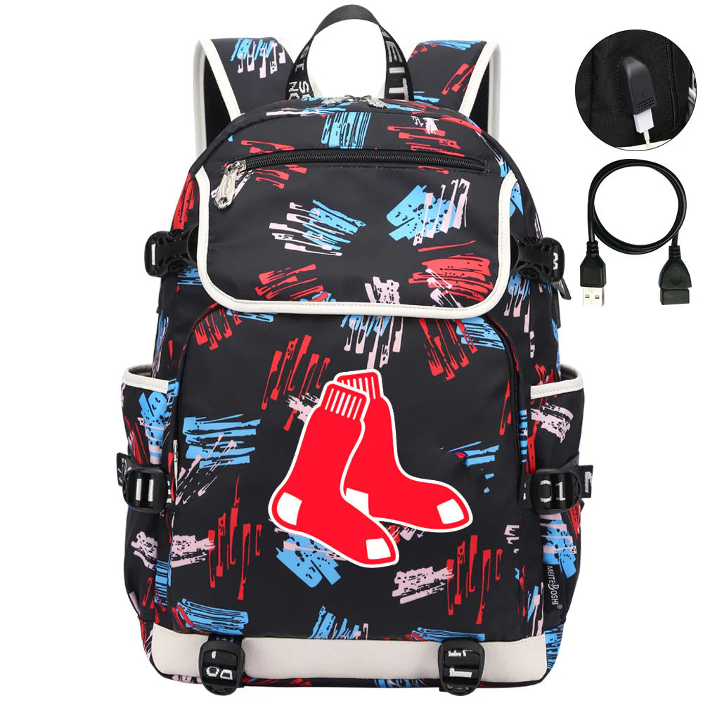 Boston Red Sox Backpack School Notebook Travel Bags