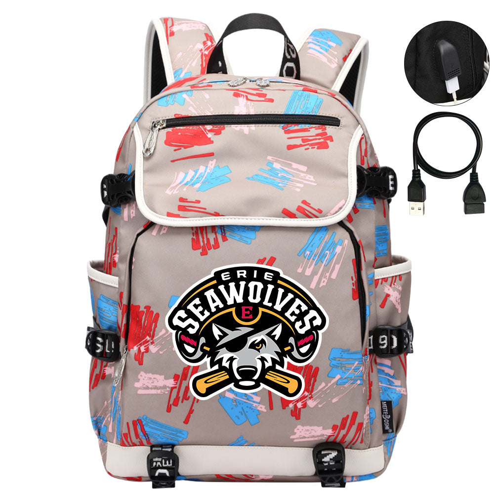 Erie SeaWolves Backpack School Notebook Travel Bags