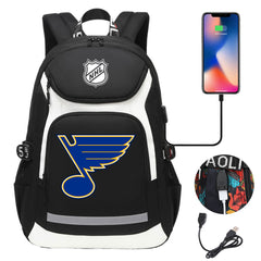 St Louis Blues Hockey League Backpack School Notebook Travel Bags With USB