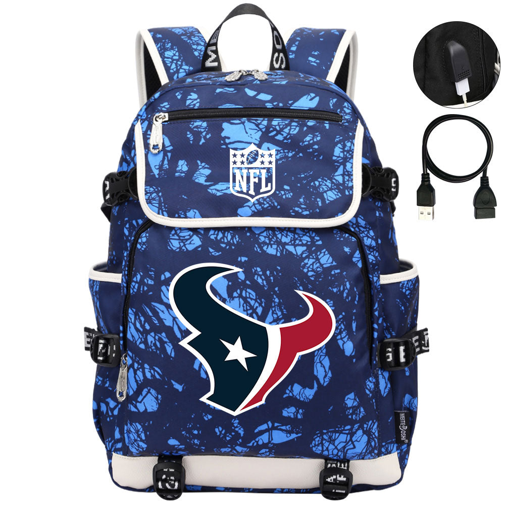 Houston Texans  Football Team Rugby Backpack School Notebook Travel Bag