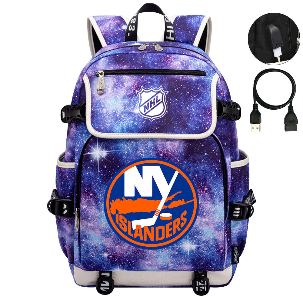 New York Islanders Hockey League Backpack School Notebook Travel Bag