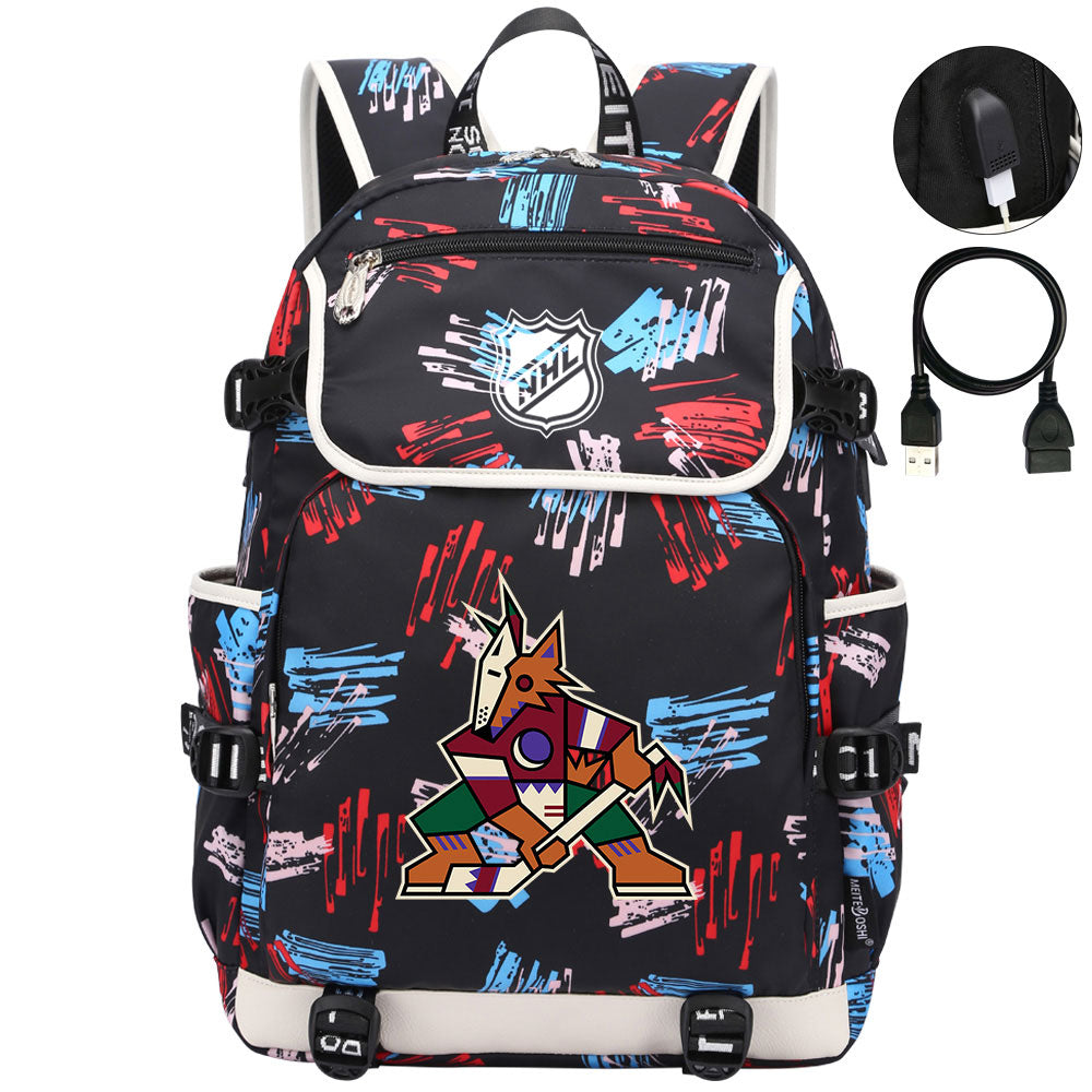 Arizona Coyotes Hockey Team Backpack School Notebook Travel Bags