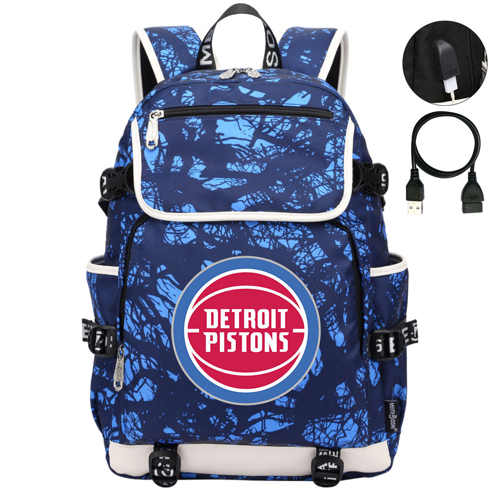Detroit Pistons Backpack School Notebook Travel Bags