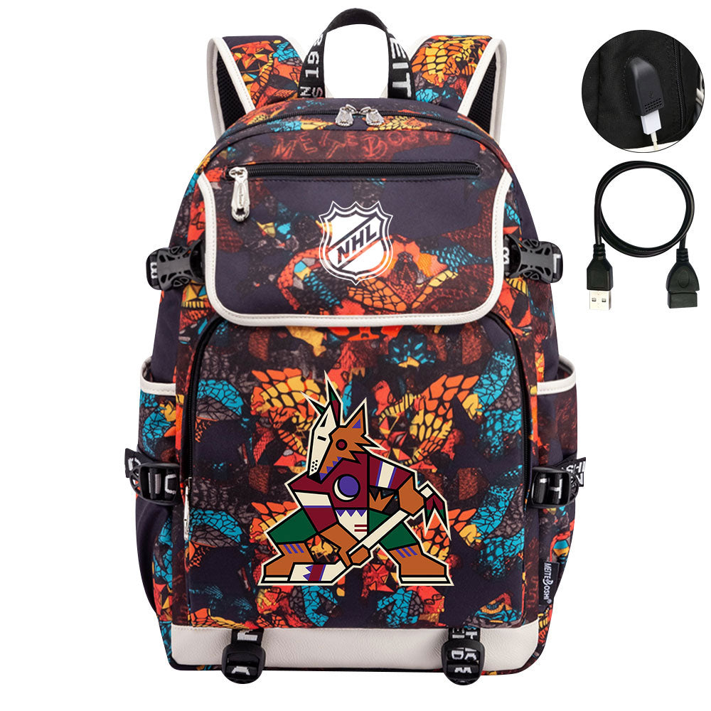 Arizona Coyotes Hockey Team Backpack School Notebook Travel Bags