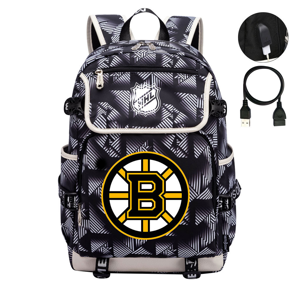 Boston Bruins Hockey League Backpack School Notebook Travel Bags