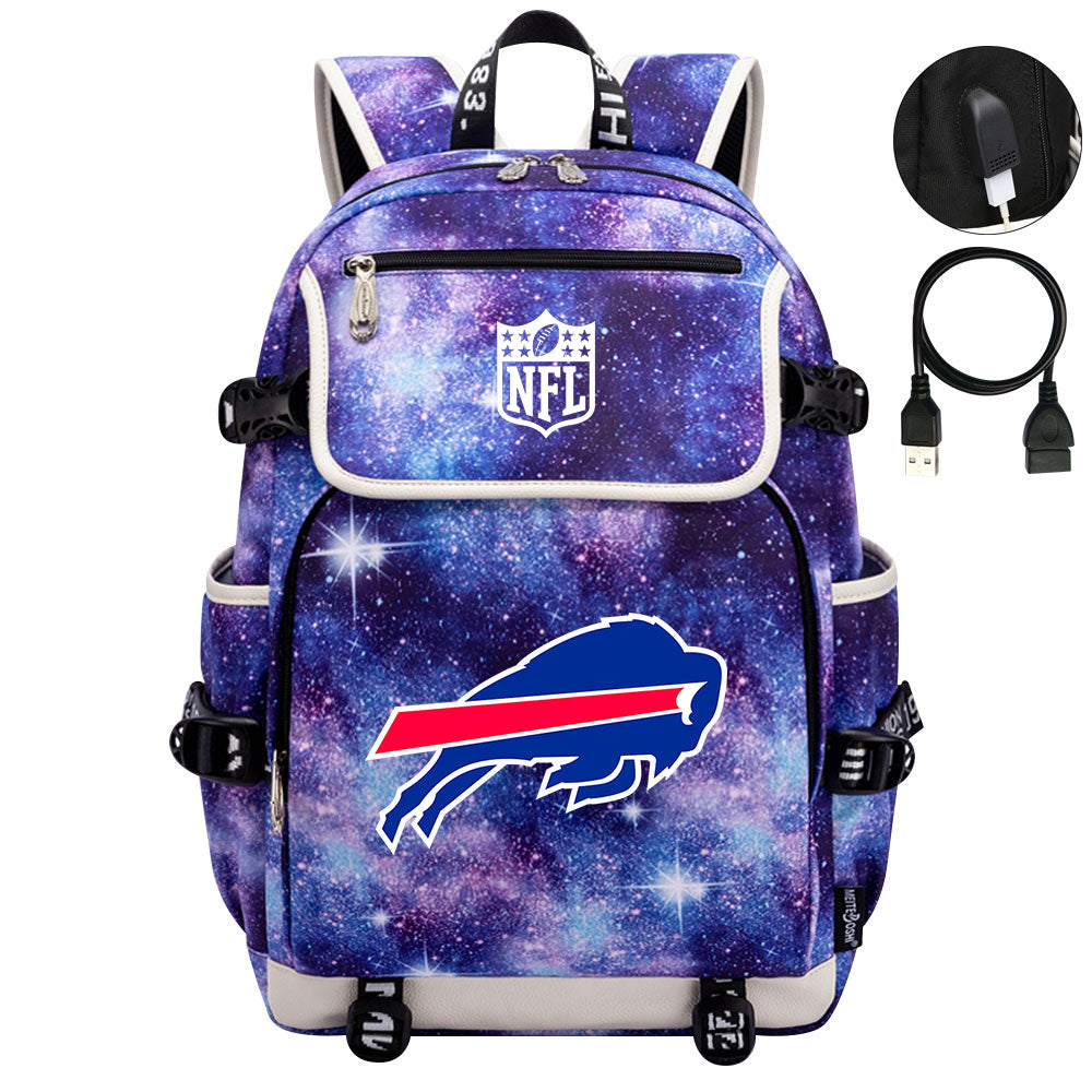 Buffalo Bills Football Team Rugby Backpack School Notebook Travel Bag