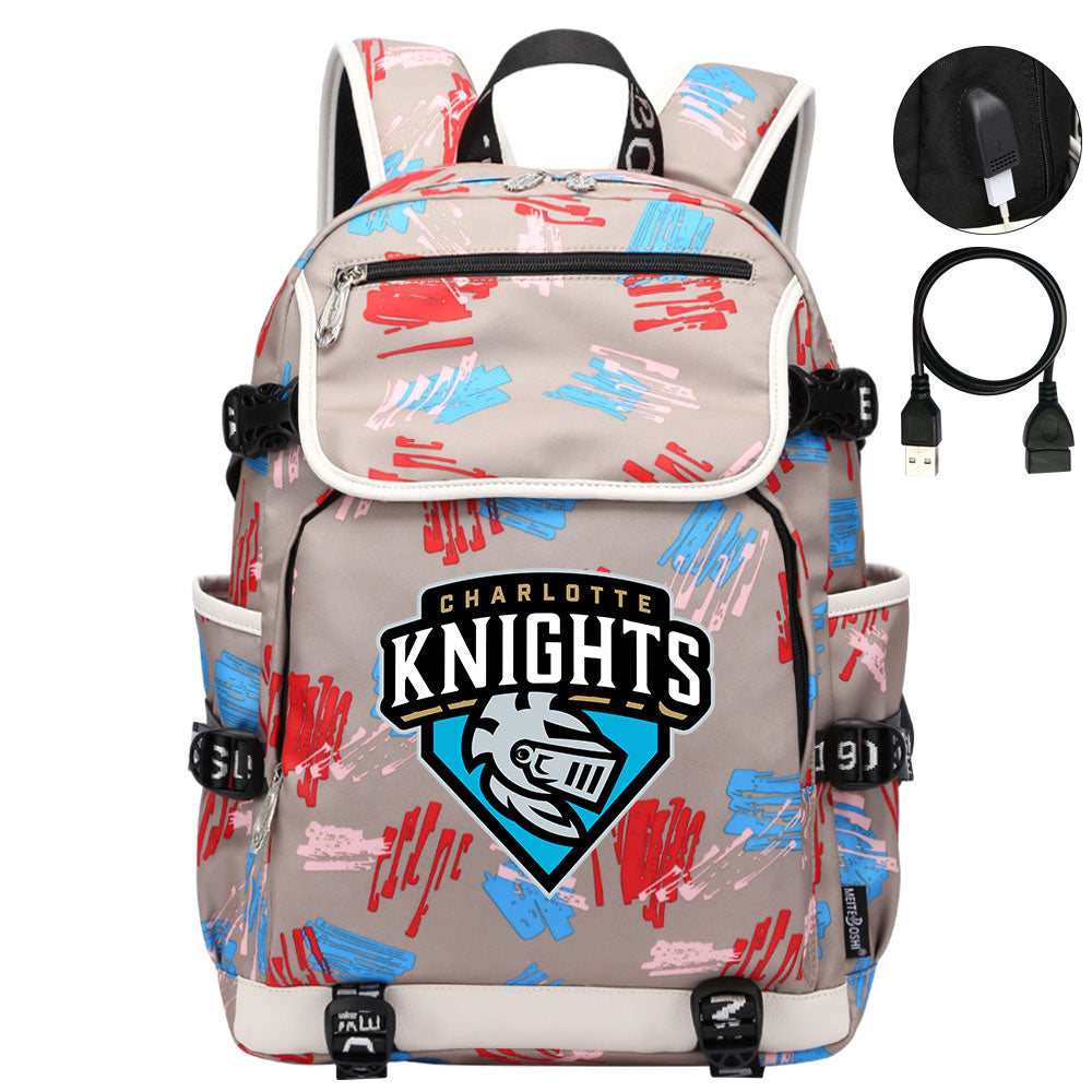 Charlotte Knights Backpack School Notebook Travel Bags