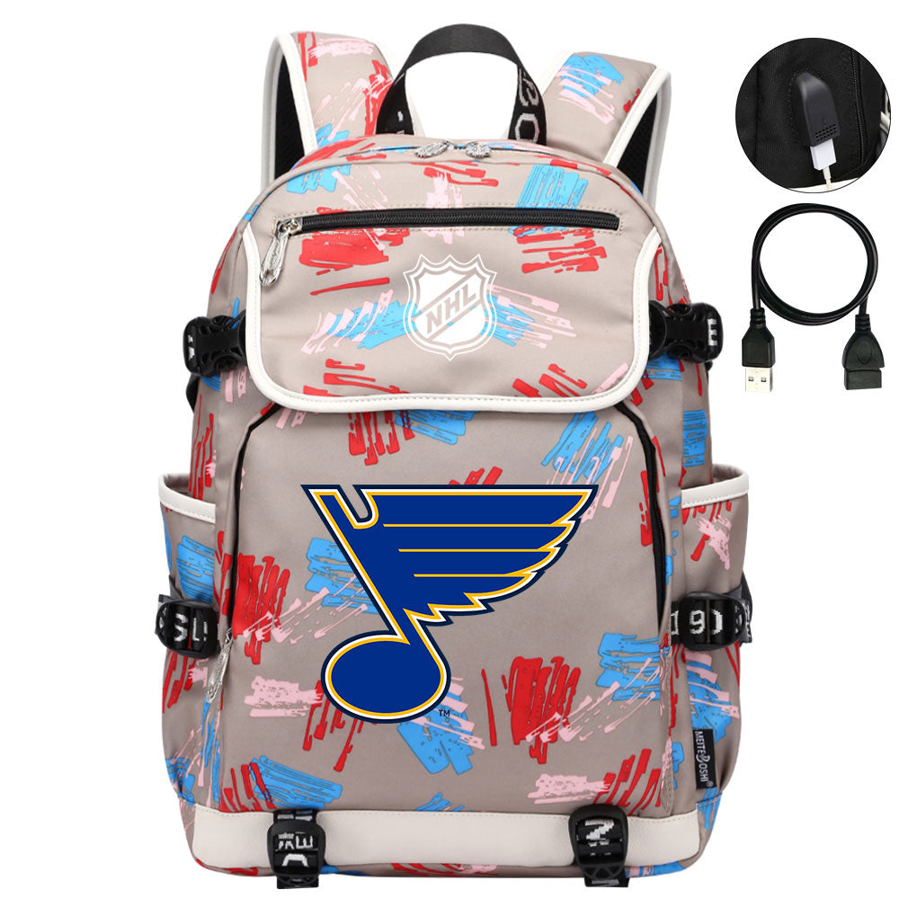 St Louis Blues Hockey Team Backpack School Notebook Travel Bags