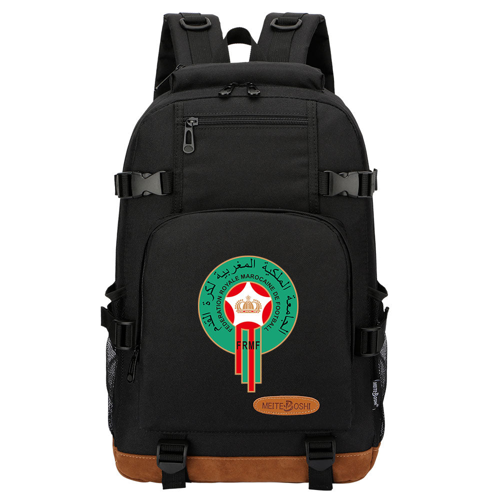 Royal Moroccan National Football Team Waterproof Backpack School Notebook Travel Bag