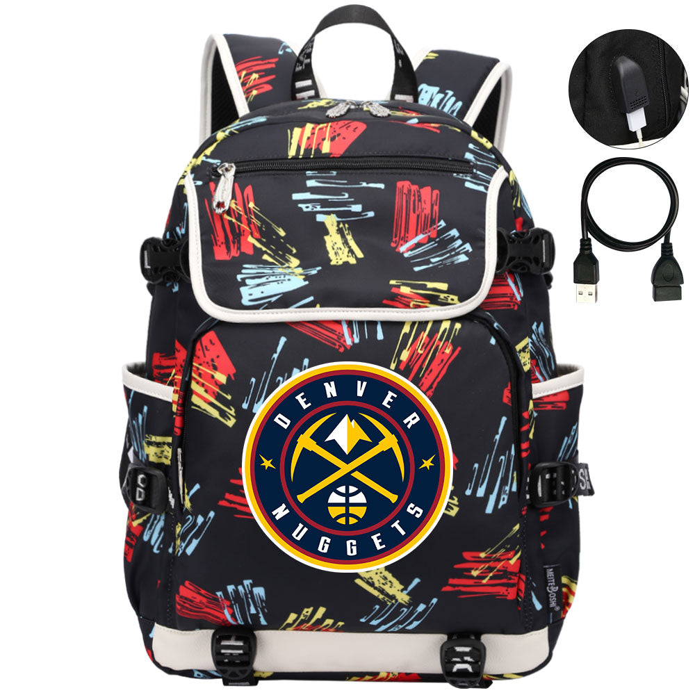 Denver Nuggets Backpack School Notebook Travel Bags