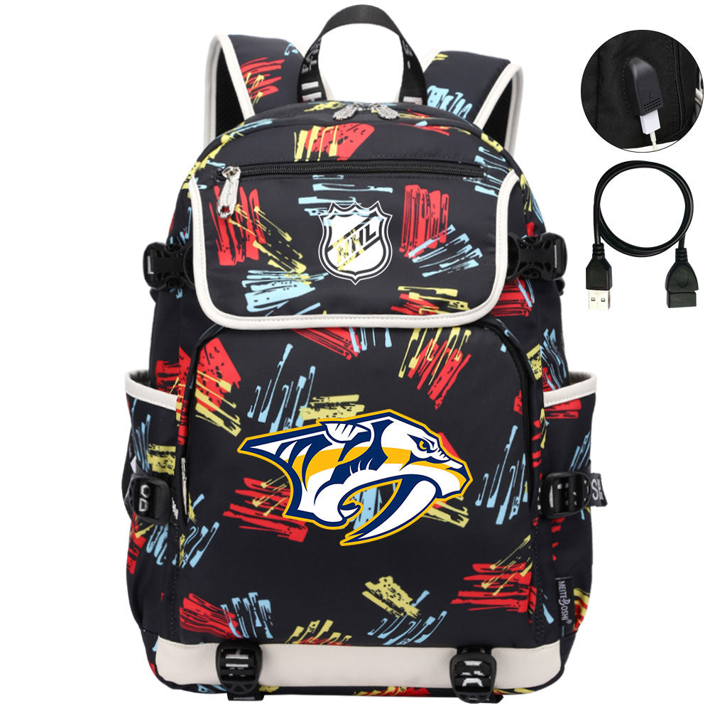 Nashville Predators Hockey League Backpack School Notebook Travel Bag