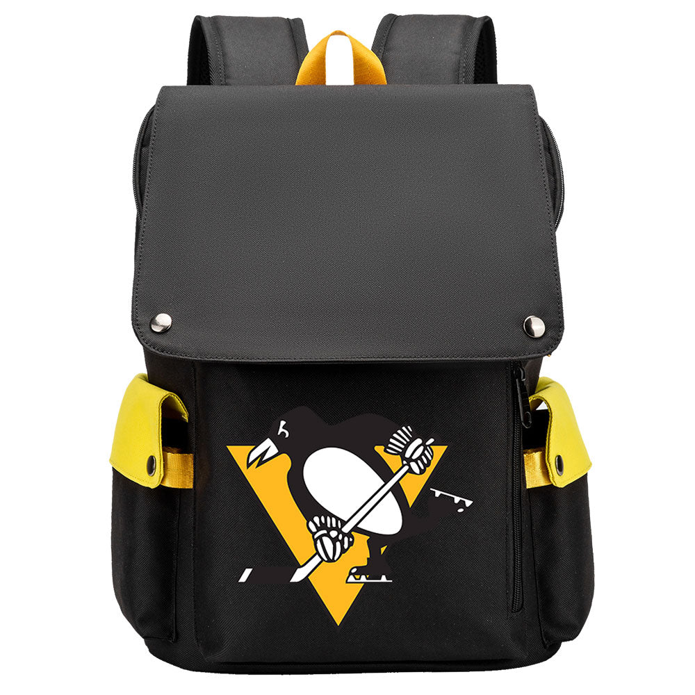 Pittsburgh Penguins Hockey Team School Backpack Oxford Laptop Bag