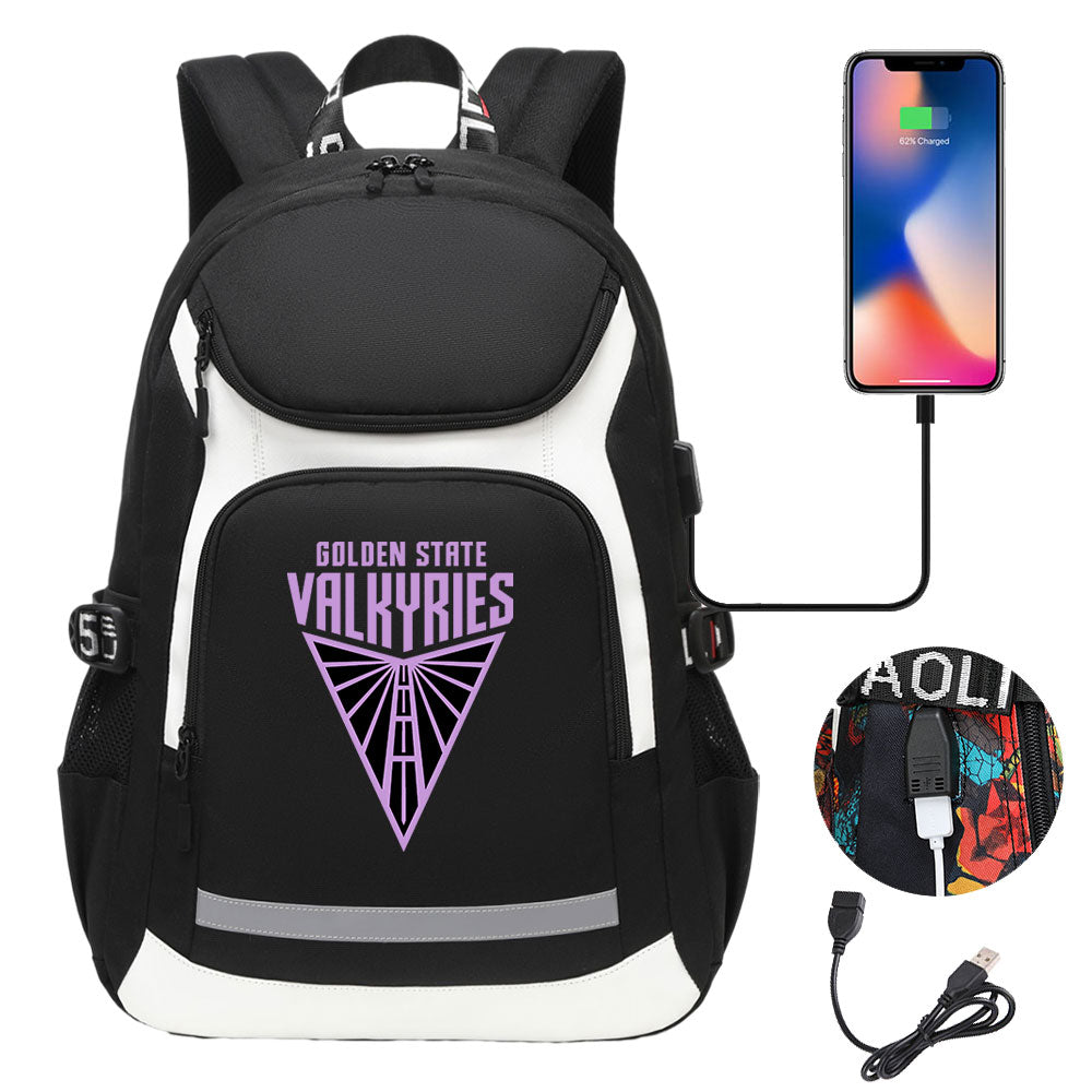 Golden State Valkyries Backpack School Notebook Travel Bags With USB