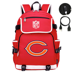 Chicago Bears Football Team Rugby Backpack School Notebook Travel Bag