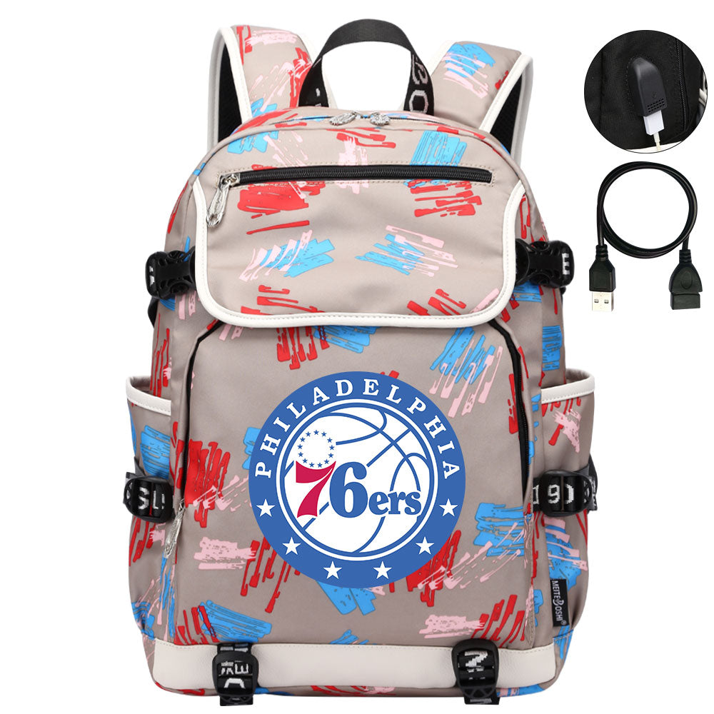 Philadelphia 76ers Backpack School Notebook Travel Bags