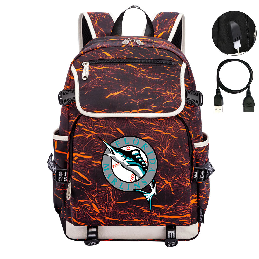 Florida Marlins Backpack School Notebook Travel Bags