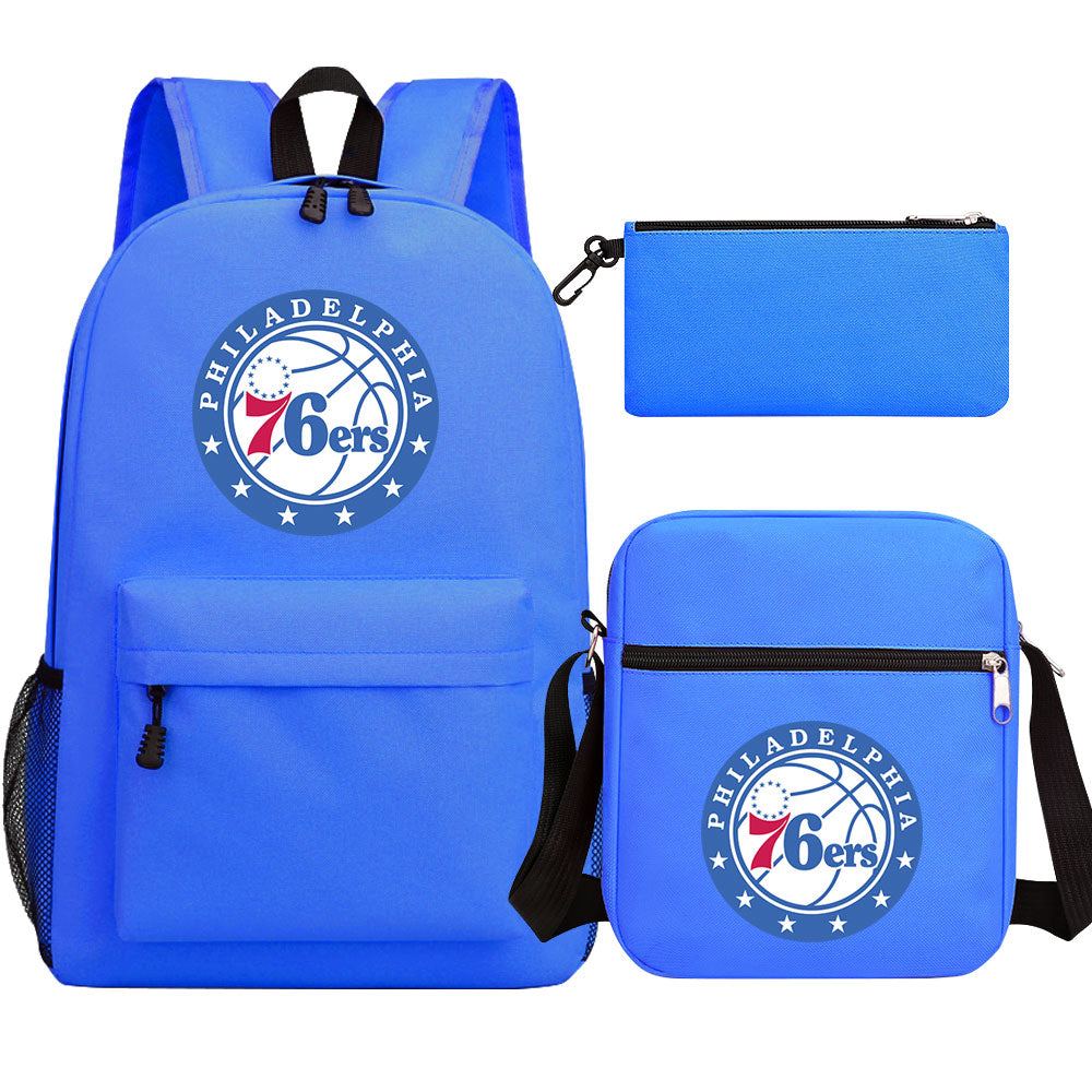 Philadelphia 76ers Basketball School Backpack Shoulder Bag Pencil Bags 3pcs Set