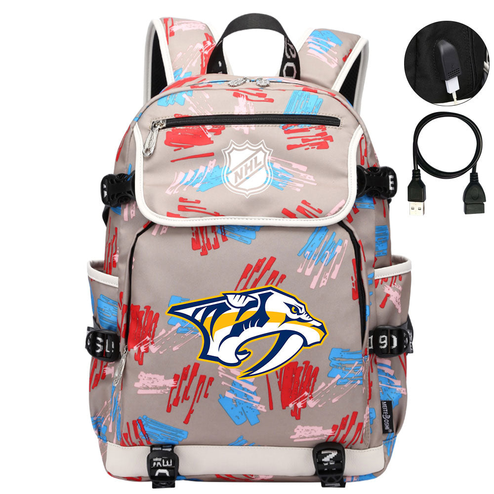 Nashville Predators Hockey League Backpack School Notebook Travel Bag