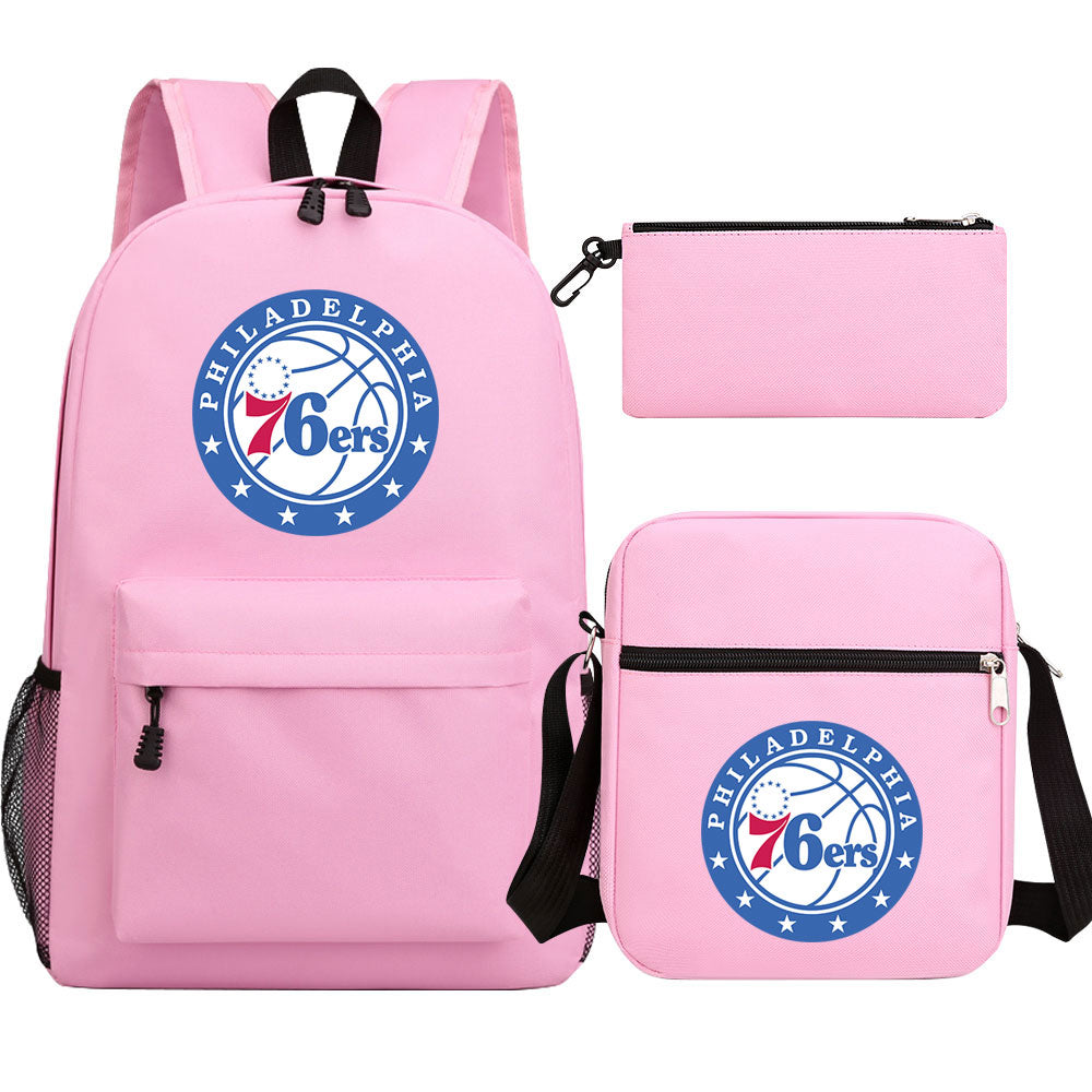 Philadelphia 76ers Basketball School Backpack Shoulder Bag Pencil Bags 3pcs Set
