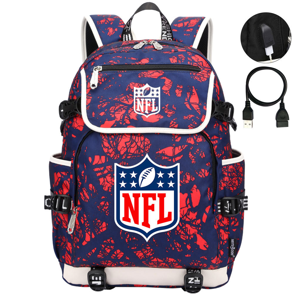 Football Team Rugby Backpack School Notebook Travel Bag