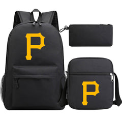Pittsburgh Pirates Baseball School Backpack Shoulder Bag Pencil Bags 3pcs Set