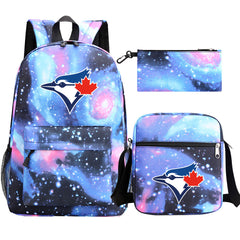 Toronto Blue Jays Baseball School Backpack Shoulder Bag Pencil Bags 3pcs Set