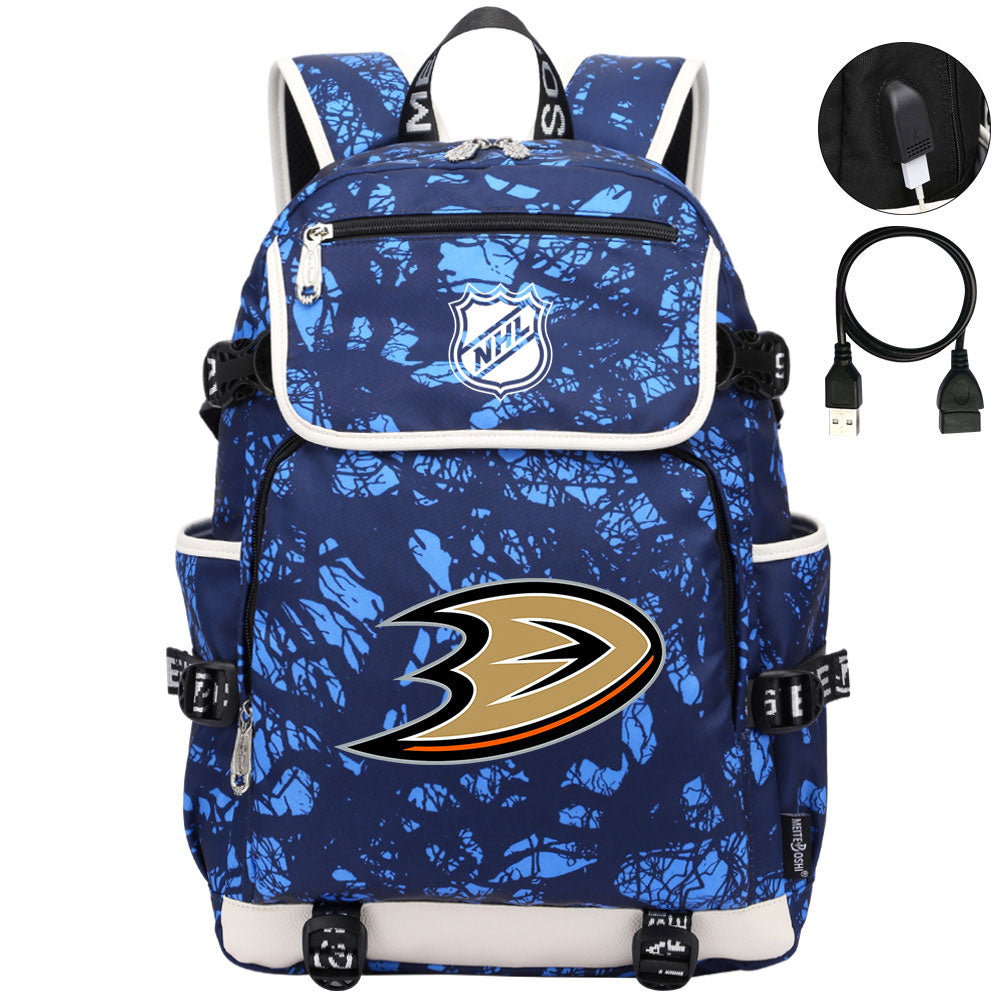 Anaheim Ducks Hockey Team Backpack School Notebook Travel Bags