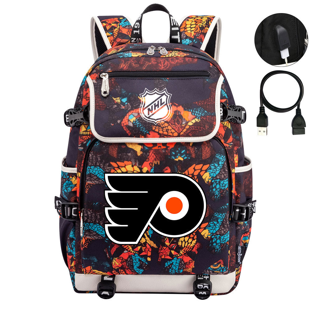 Philadelphia Flyers Hockey League Backpack School Notebook Travel Bag