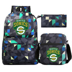 Seattle SuperSonics Basketball School Backpack Shoulder Bag Pencil Bags 3pcs Set