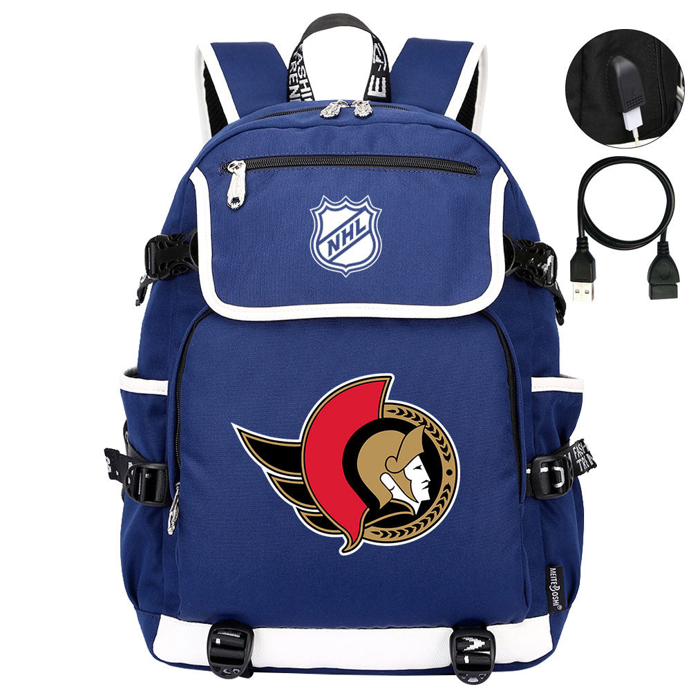 Ottawa Senators Hockey League Backpack School Notebook Travel Bags