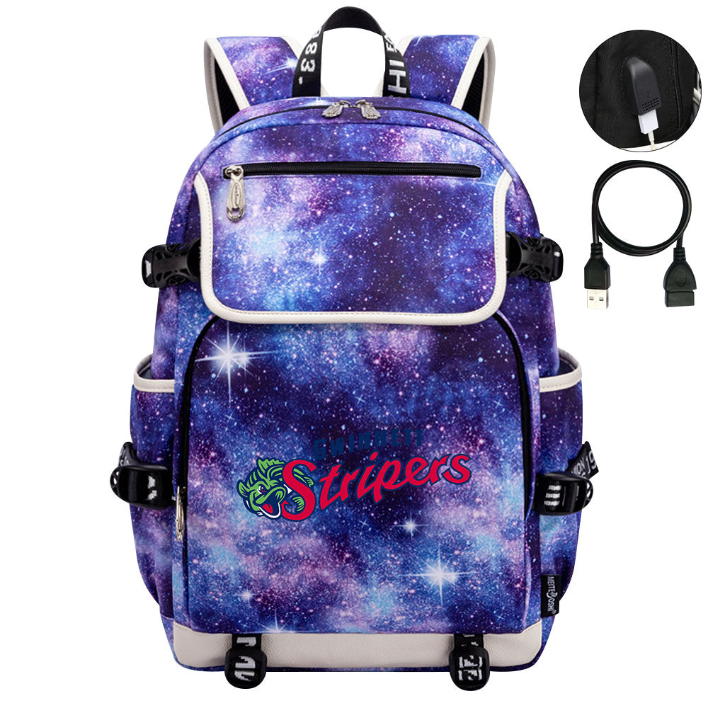 Gwinnett Stripers Backpack School Notebook Travel Bags