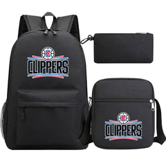 Los Angeles Clippers Basketball School Backpack Shoulder Bag Pencil Bags 3pcs Set