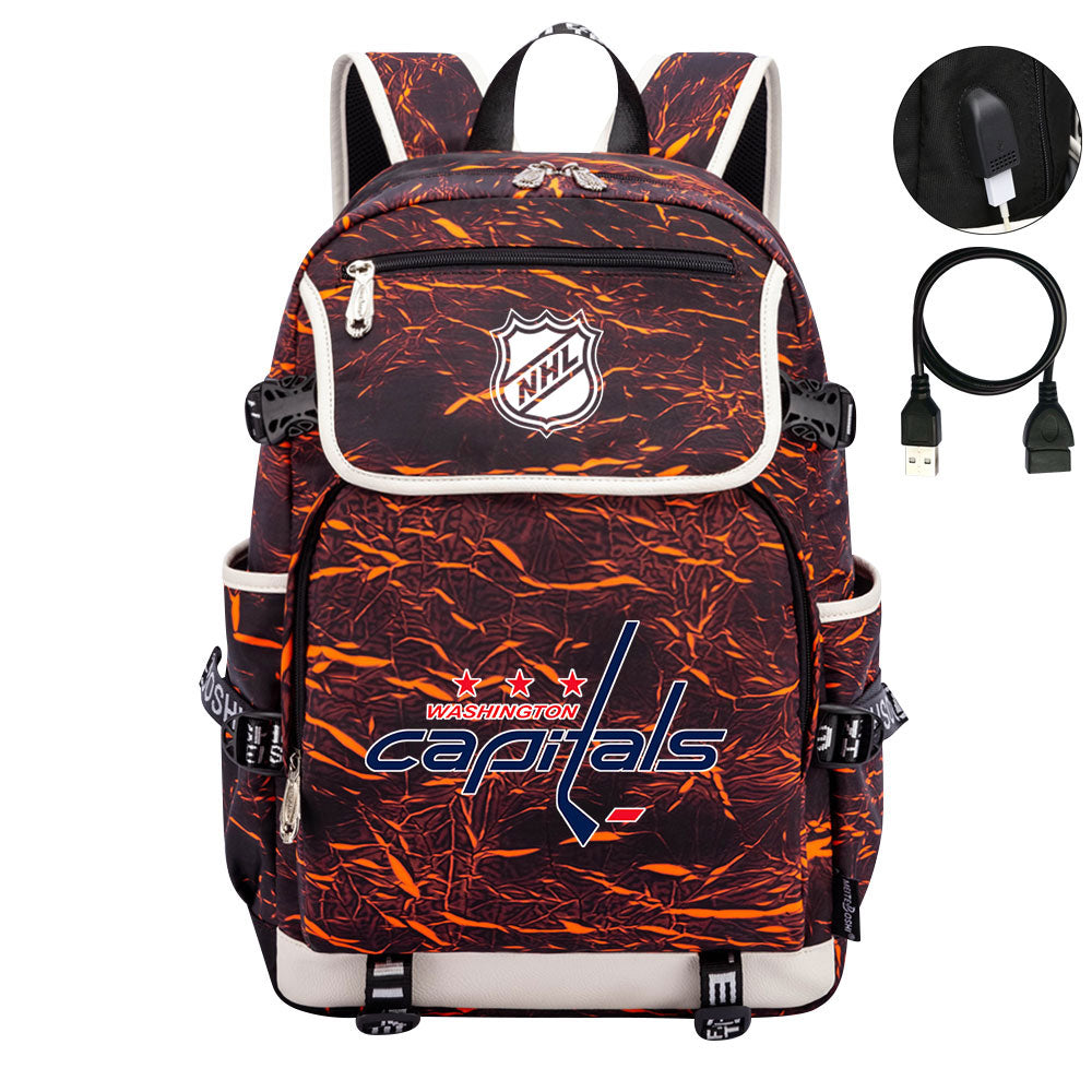 Washington Capitals Hockey League Backpack School Notebook Travel Bag