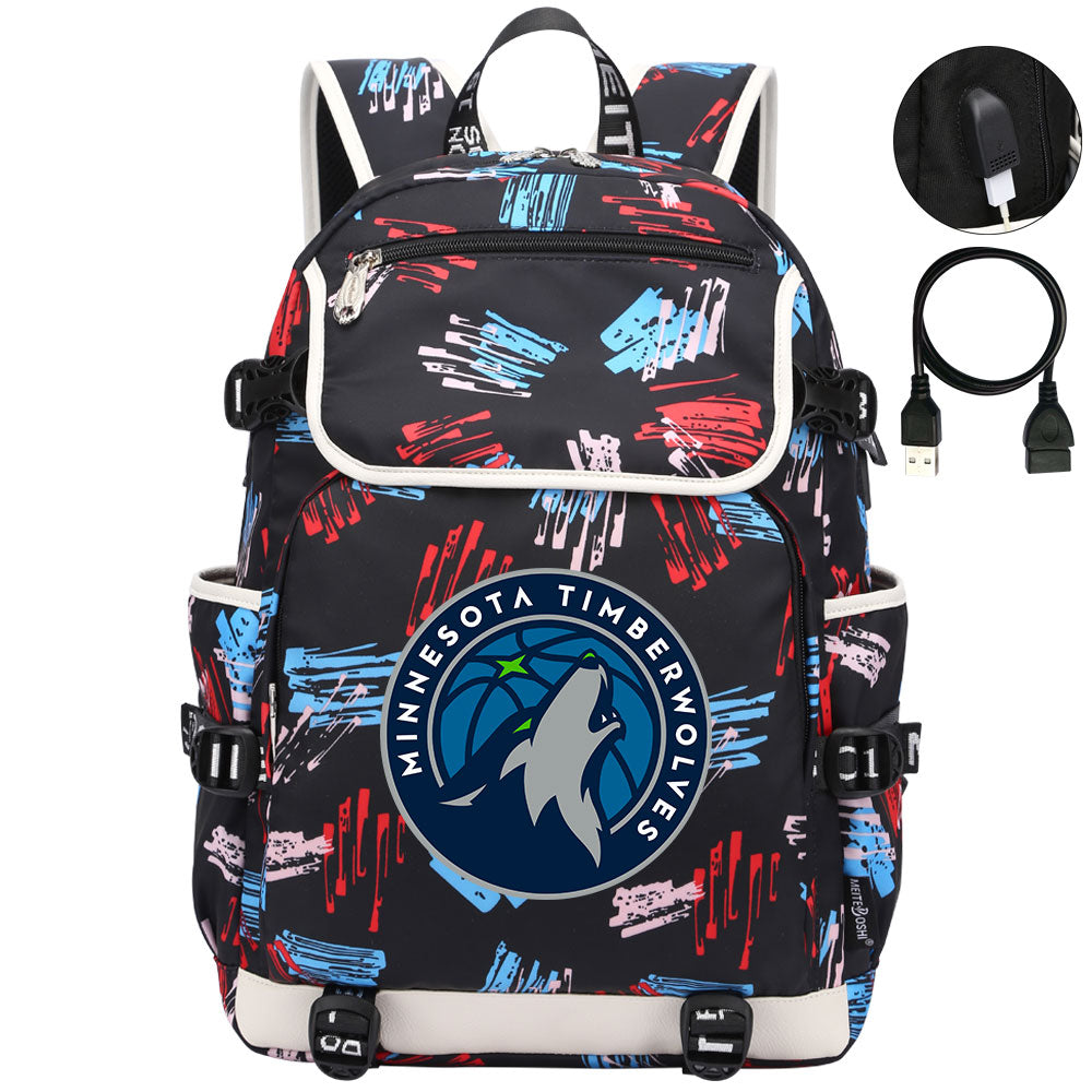 Minnesota Timberwolves Backpack School Notebook Travel Bags