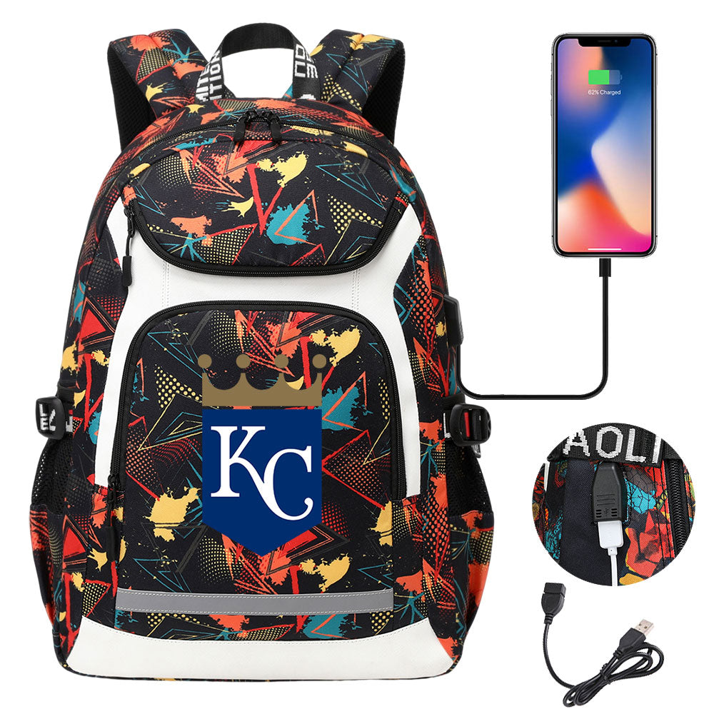 Kansas City Royals Backpack School Notebook Travel Bags With USB