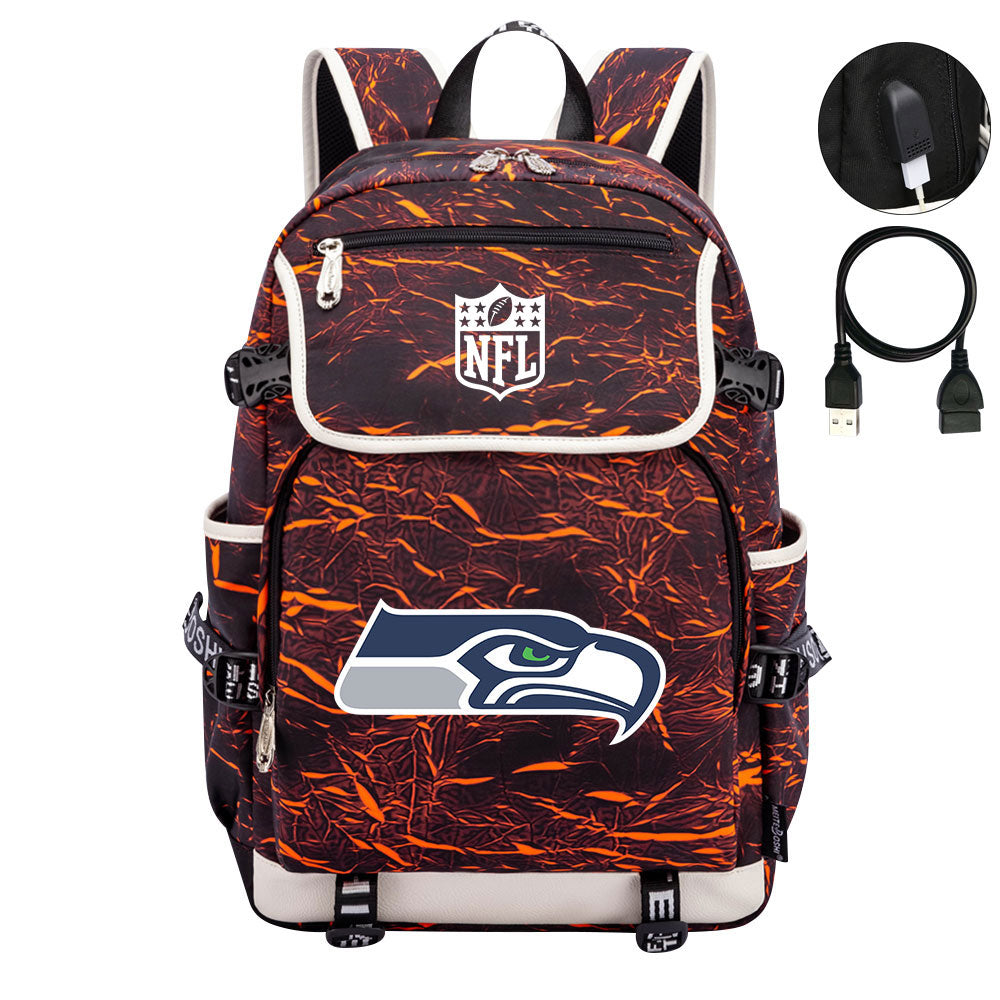 Seattle Seahawks Football Rugby Backpack School Notebook Travel Bags