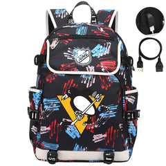 Pittsburgh Penguins Hockey League Backpack School Notebook Travel Bag