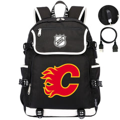 Calgary Flames Hockey League Backpack School Notebook Travel Bag