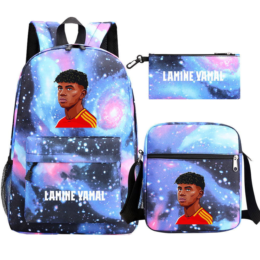 Lamine Yamal Football Player School Backpack Shoulder Bag Pencil Bags 3pcs Set