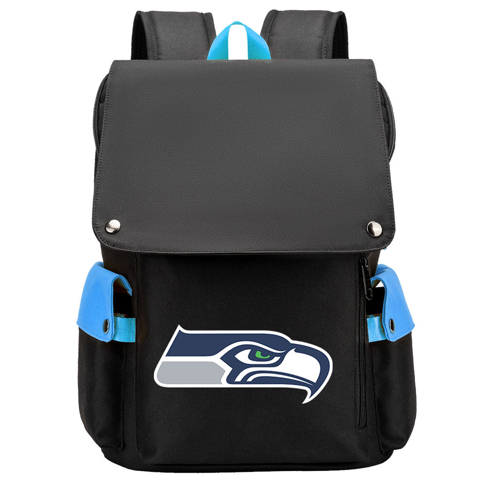 Seattle Seahawks Football Team Rugby Laptop Backpack Oxford School Bag