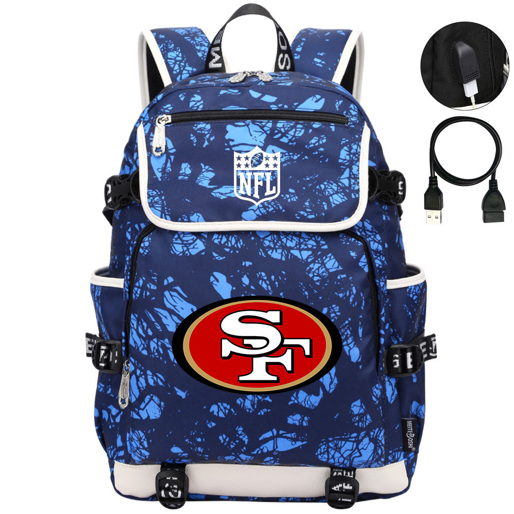 San Francisco 49ers Football Rugby Backpack School Notebook Travel Bags