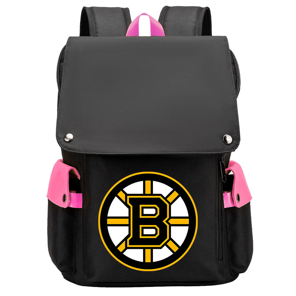 Boston Bruins Hockey Team School Backpack Oxford Laptop Bag