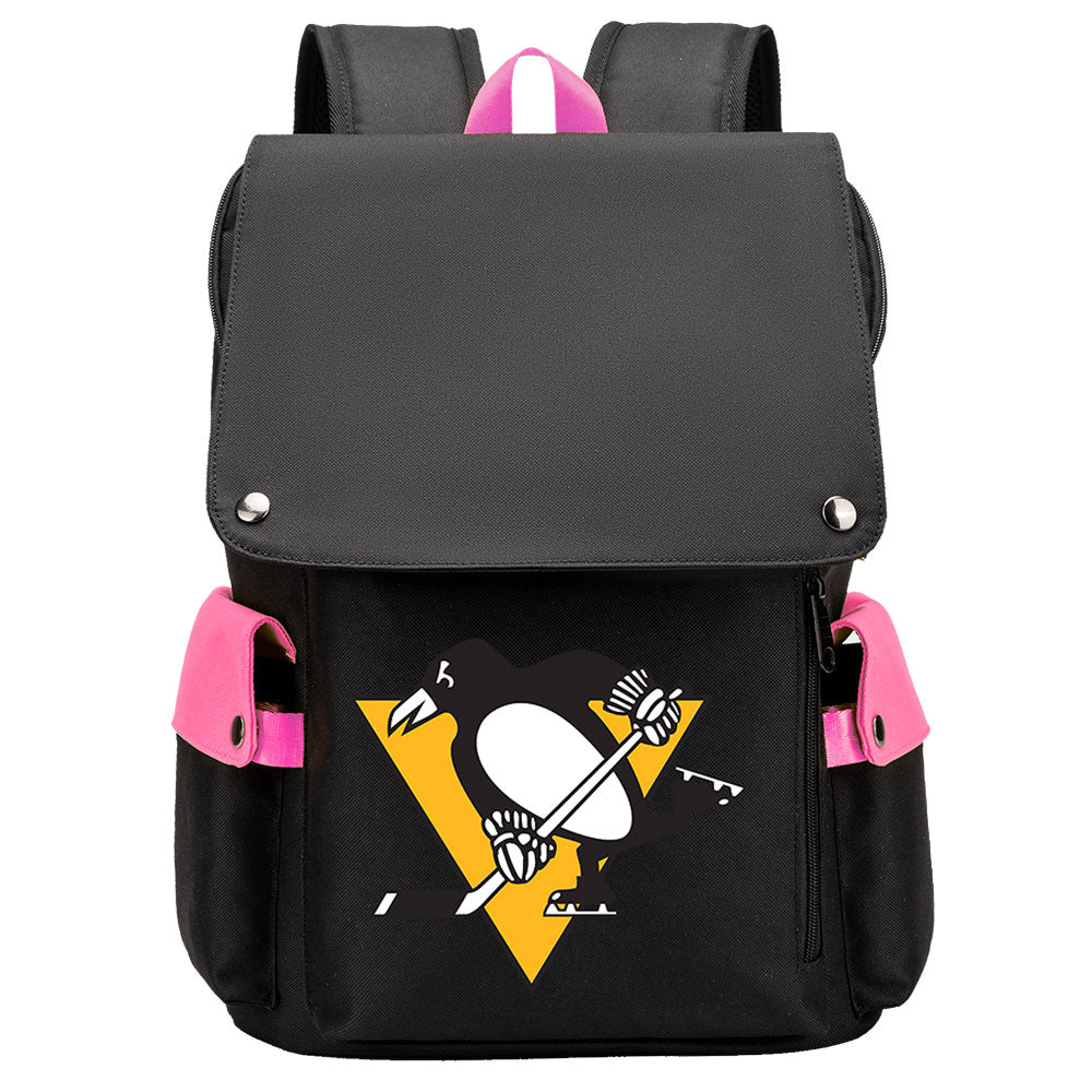 Pittsburgh Penguins Hockey Team School Backpack Oxford Laptop Bag
