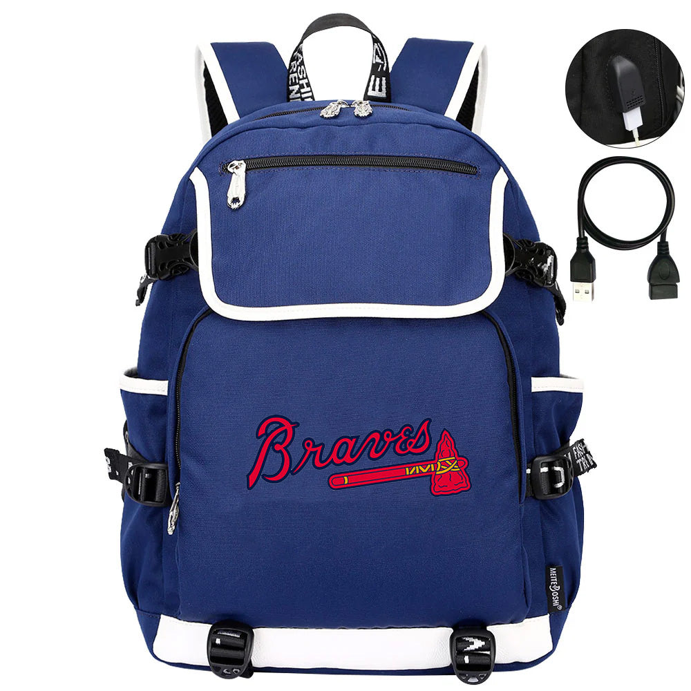 Atlanta Braves Backpack School Notebook Travel Bags