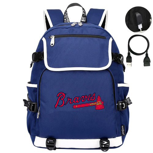 Atlanta Braves Backpack School Notebook Travel Bags