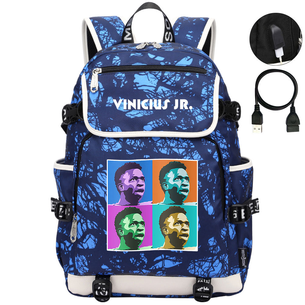 Vinicius Junior FC Backpack School Notebook Travel Bags